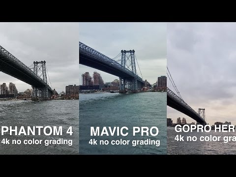 Still from DJi MAVIC vs. PHANTOM 4 vs. GOPRO KARMA side by side comparison in 4k